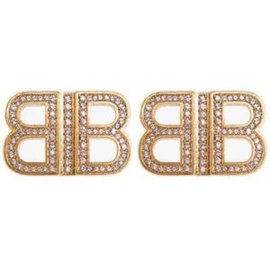 Balenciaga Gold & Crystal BB 2.0 Earrings